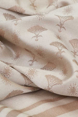 Karanfil Monogram Bej İpek Şal 68x200