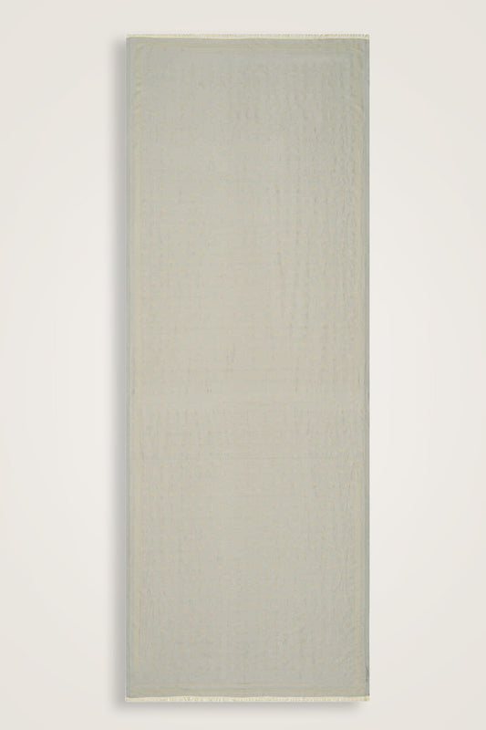 Karanfil Monogram Gri İpek Şal 70x200
