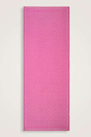 Karanfil Monogram Pembe İpek Şal 68x200