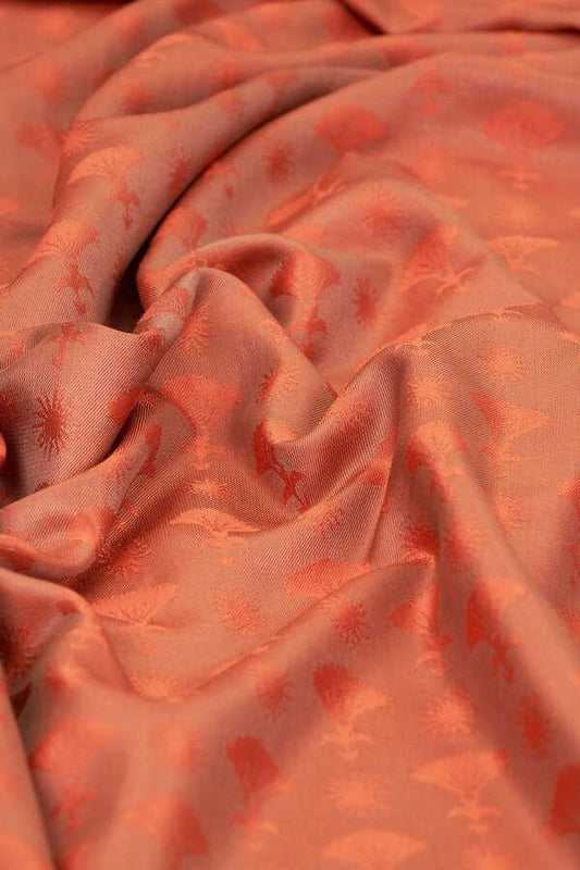 Karanfil Monogram Turuncu İpek Şal 68x200