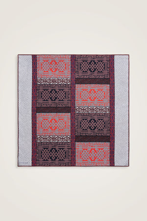 Rug Red-Blue Double-Sided Twill Silk Scarf