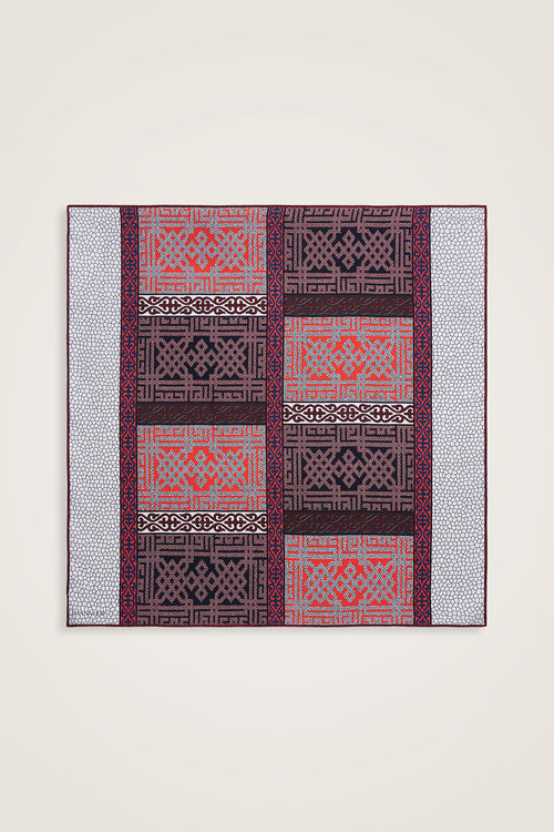 Rug Red-Blue Double-Sided Twill Silk Scarf
