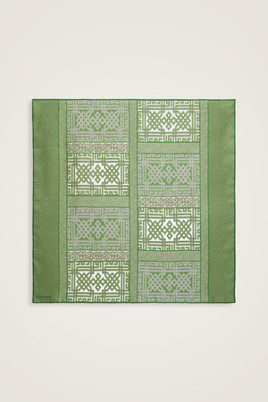 Rug Green-Beige Double-Sided Twill Silk Scarf