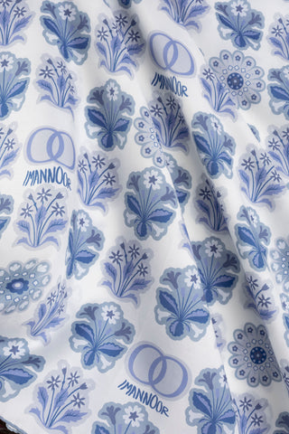 Kır Çiçeği Denim Pamuk İpek Şal 70x210