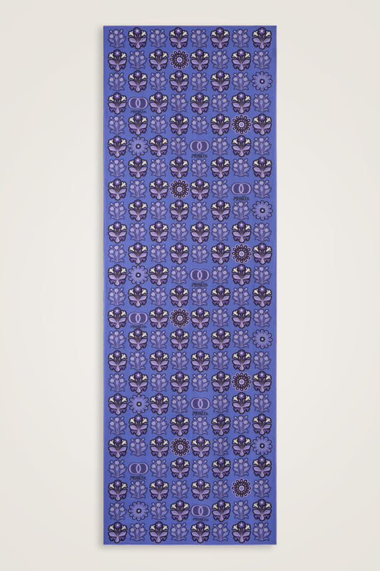 Kır Çiçeği Mor-Denim Pamuk İpek Şal 70x210