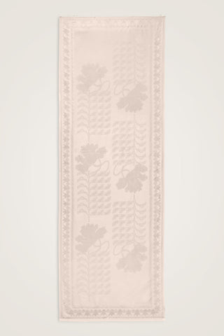 Kufi Açık Pudra Jakar İpek Şal 70x200