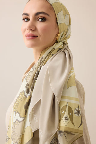 Kufi Arpa Floş Pamuk Şal 70x210