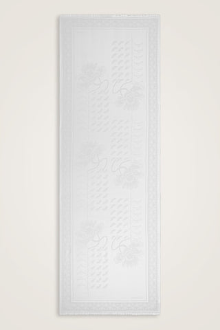 Kufi Beyaz Modal İpek Şal 70x200