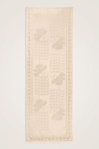 Kufi Fildişi Jakar İpek Şal 70x200