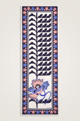 Kufi Lacivert Floş Pamuk Şal 70x210