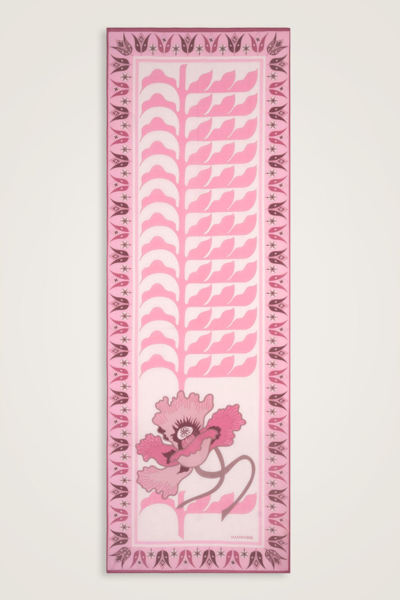 Kufi Pembe Floş Pamuk Şal 70x210