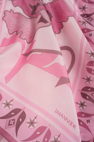 Kufi Pembe Floş Pamuk Şal 70x210