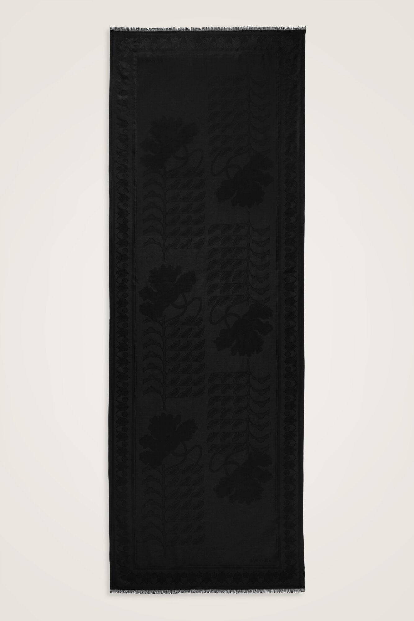 Kufi Siyah Jakar İpek Şal 70x200