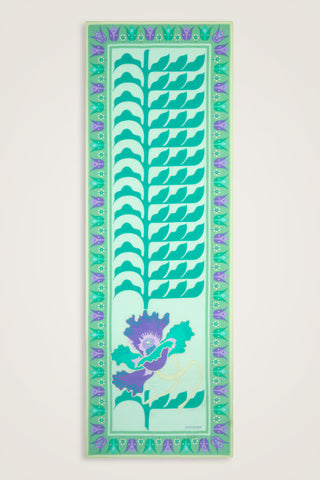 Kufi Turkuaz Floş Pamuk Şal 70x210