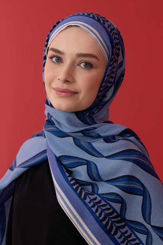 Kurdela Mavi Yün Şal 70x210