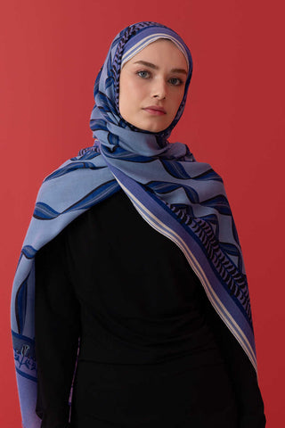 Kurdela Mavi Yün Şal 70x210