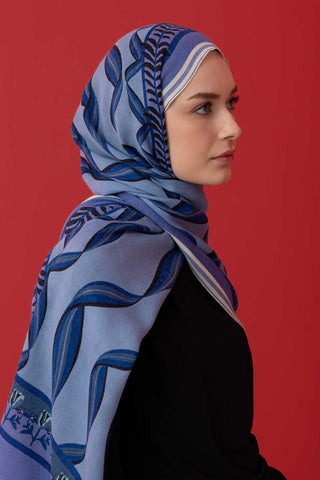 Kurdela Mavi Yün Şal 70x210