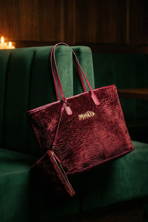 Fur Market Mono Burgundy Bag