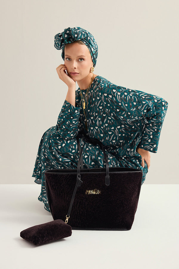 Fur Bazaar Mono Black-Brown Bag