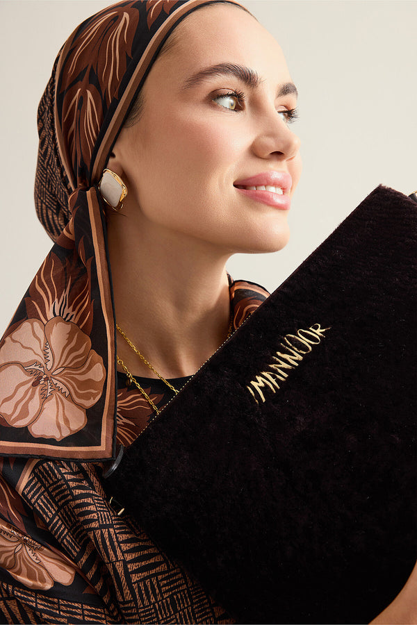 Fur Black-Brown Clutch Bag