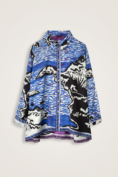 Lakeside Purple-Pink Twill Silk Shirt
