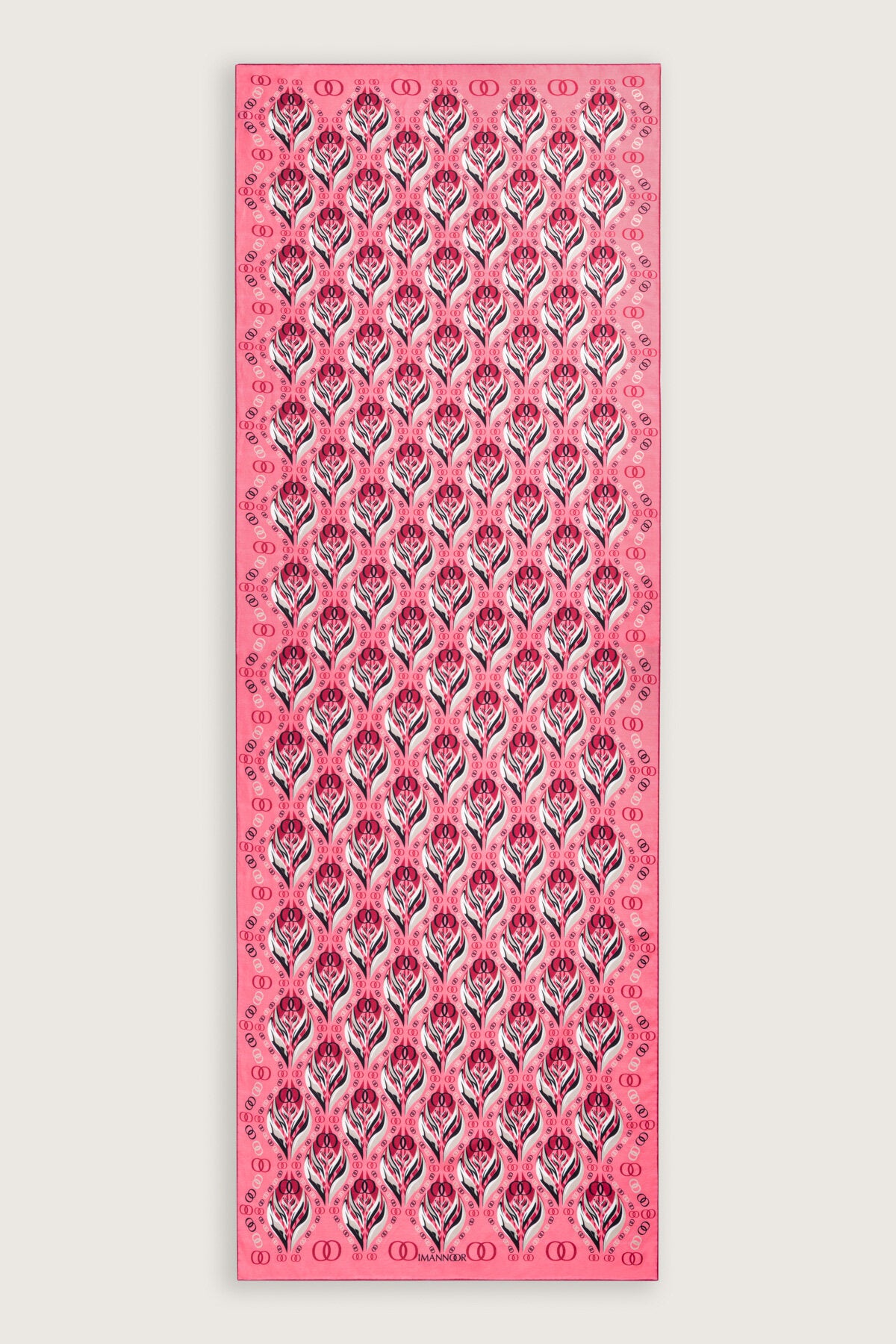 Lale Pembe Pamuk İpek Şal 70x210