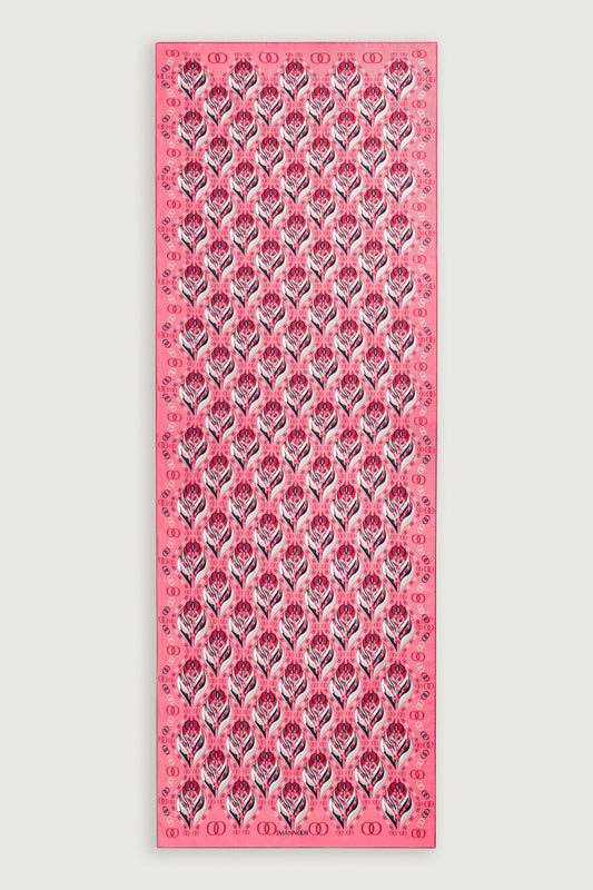 Lale Pembe Pamuk İpek Şal 70x210