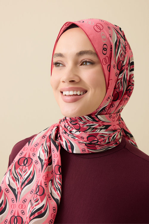 Tulip Pink Cotton Silk Shawl