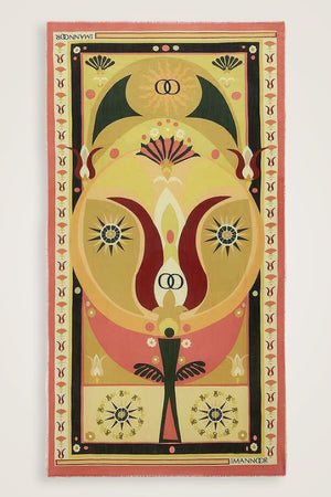 Lale Sarı Kaşmir İpek Şal 100x200