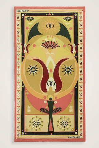 Lale Sarı Kaşmir İpek Şal 100x200