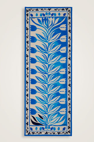 Lale Yolu Mavi Pamuk Şal 80x200
