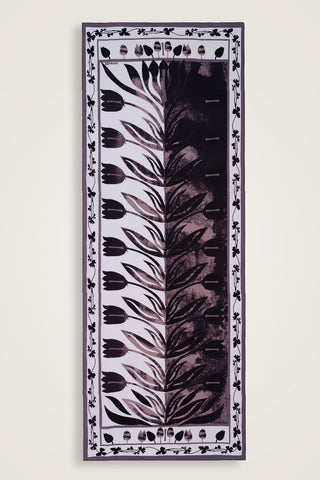 Lale Yolu Siyah Pamuk Şal 80x200