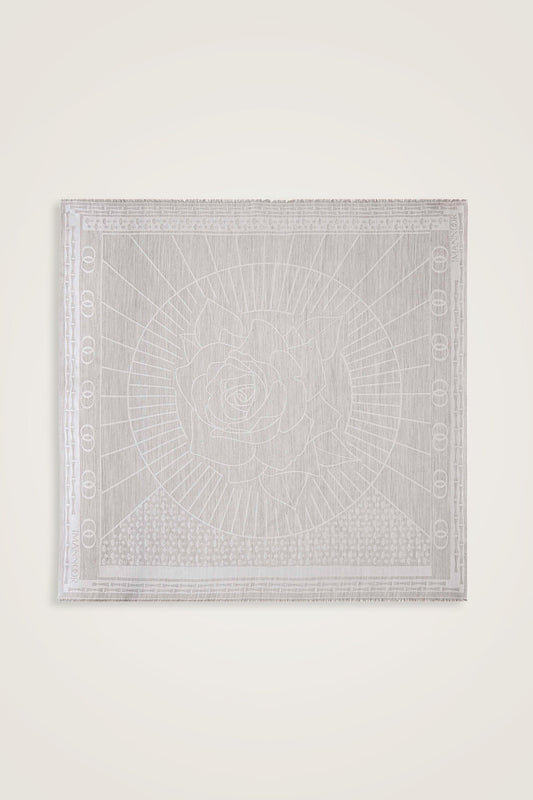 Leyla Gri Yün İpek Eşarp 140x140