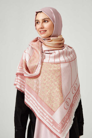 Leyla Simli Açık Pembe İpekEşarp 140x140