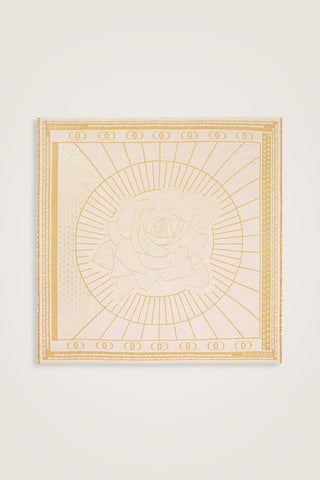Leyla Simli Sarı İpek Eşarp 140x140
