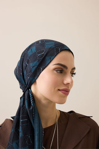 Marka İ Gece Mavisi Pamuk Floş Şal 70x210