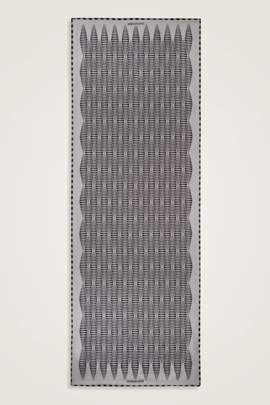 Mekik Gri Pamuk Floş Şal 70x210