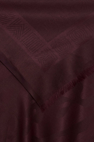 Mercan Bordo Jakarlı İpek Şal 70x200