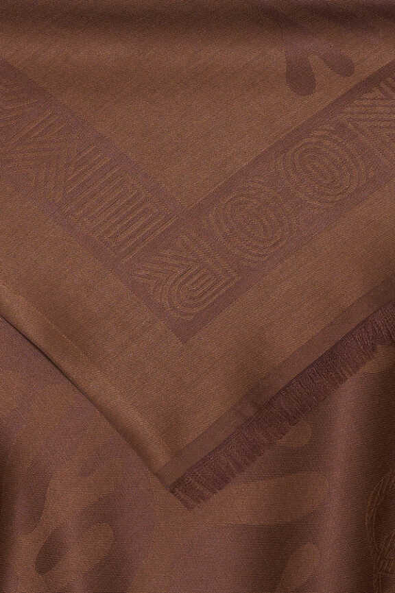 Mercan Kahverengi Jakarlı İpek Şal 70x200
