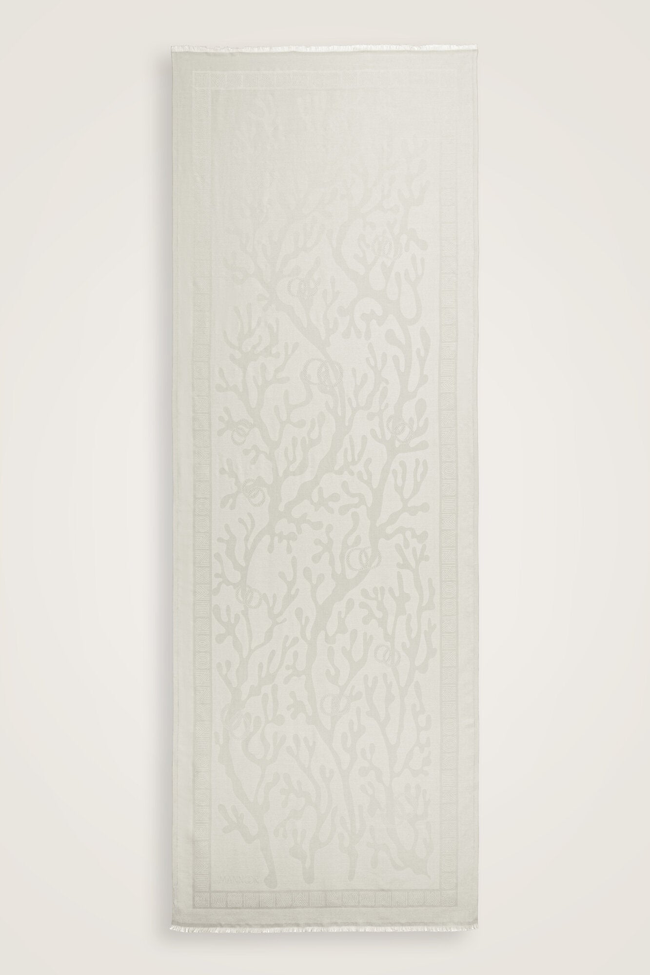 Mercan Kemik Jakarlı İpek Şal 70x200