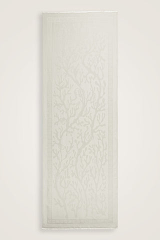 Mercan Kemik Jakarlı İpek Şal 70x200