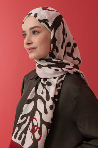 Mercan Mercan Yün İpek Şal 100x200