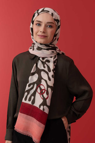Mercan Mercan Yün İpek Şal 100x200