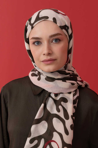 Mercan Mercan Yün İpek Şal 100x200