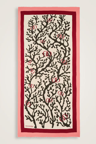 Mercan Mercan Yün İpek Şal 100x200