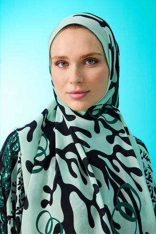 Mercan Nane Krep İpek Şal 70x200