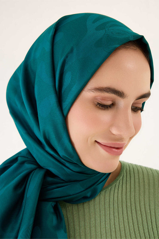 Mercan Nefti Jakarlı İpek Şal 70x200