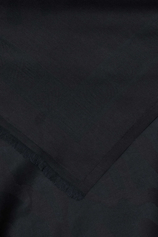Mercan Siyah Jakarlı İpek Şal 70x200