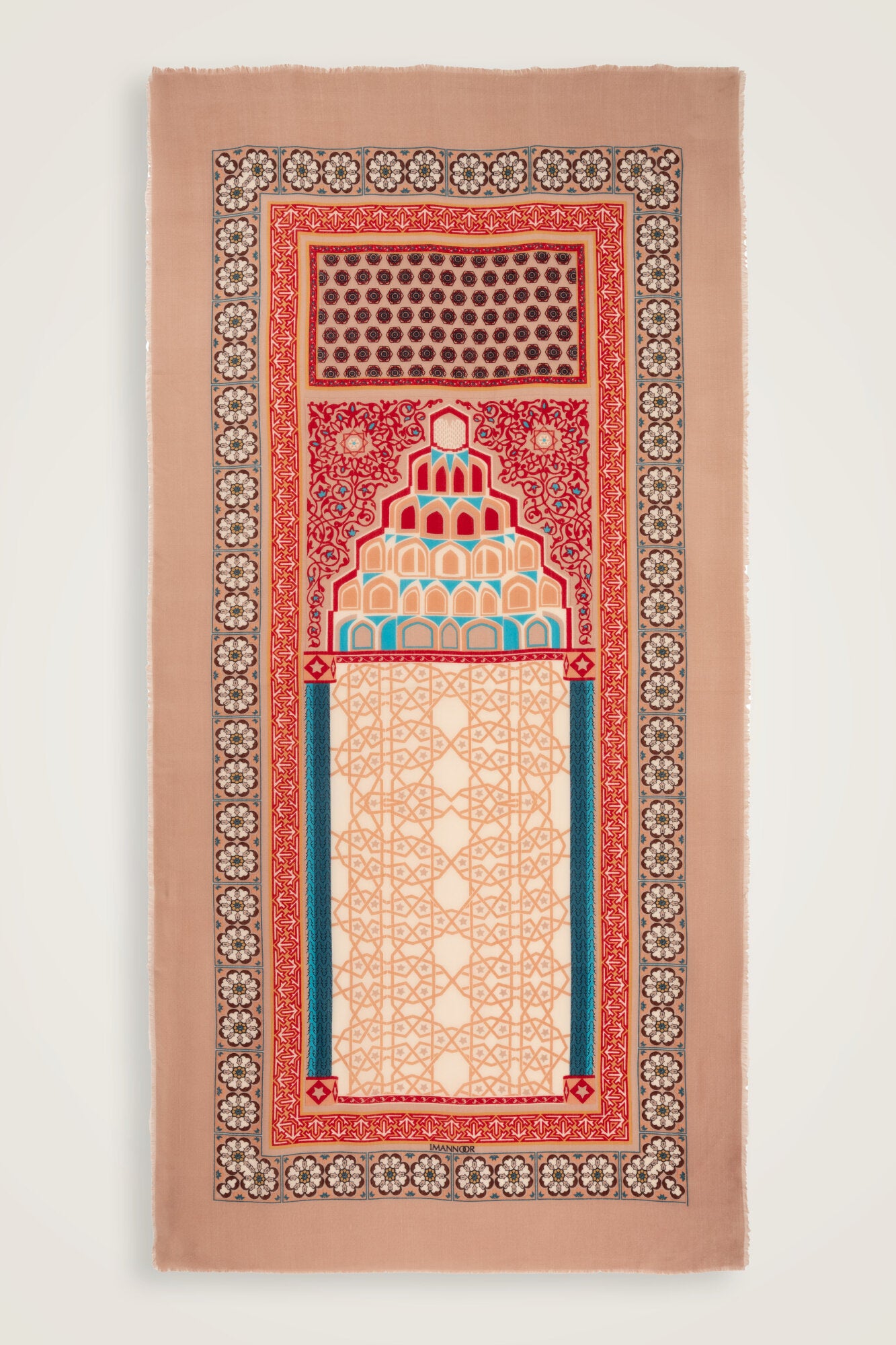 Mihrab Bej Yün İpek Şal 100x200
