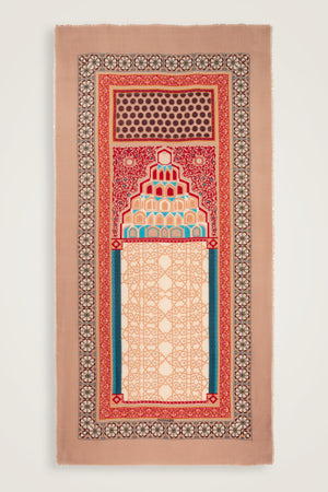 Mihrab Bej Yün İpek Şal 100x200